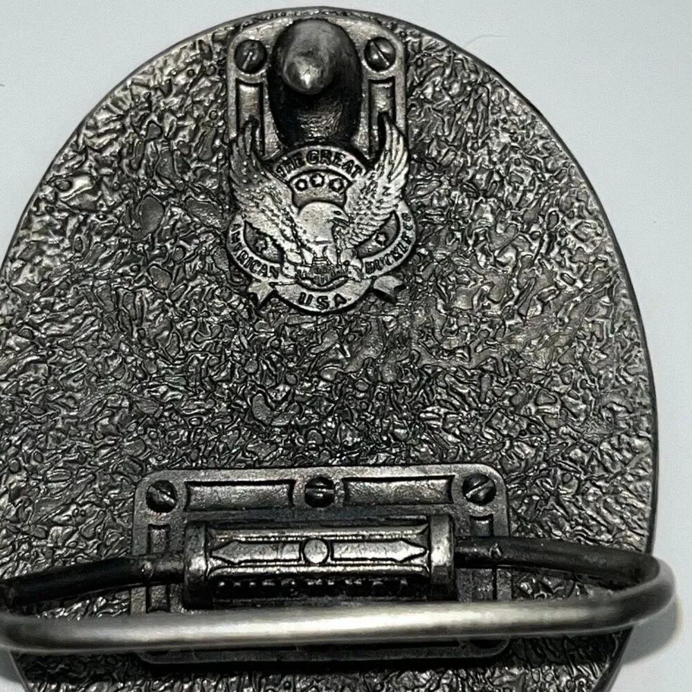 The Great American Buckle Co Mens Gray Fish American Limited Edition Belt Buckle
